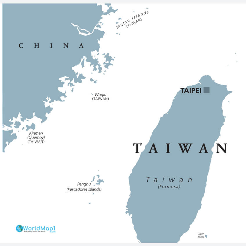 China Taiwan Taipei Map
